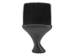 Escova para pescoço de barbeiro 2026 com cerdas de nylon, cabo ergonômico em ABS, leve e portátil para cabeleireiros e salões de beleza.
