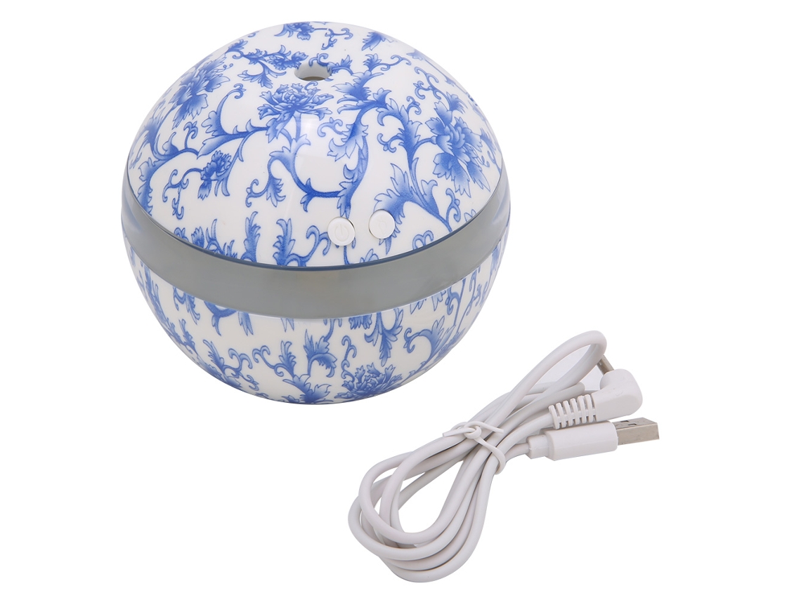 Umidificador De Mesa Laxiscreed Ultrassônico Usb, Pequeno, Porcelana Azul E Branco Para Uso Doméstico