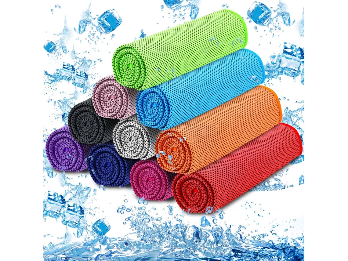 Pacote com 10 Toalhas Refrescantes, Geladas, Microfibra, Macias e Resistentes, para Pescoço e Rosto, Mantenha se Refrescado Durante Yoga AQUAFORGE