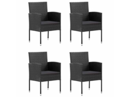 Maison Exclusive - 5 Pcs Conjunto De Jantar Para Jardim Preto