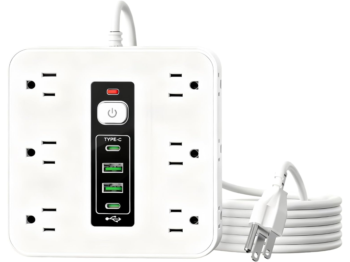 Régua de Tomadas CHABERLU com Proteção contra Surtos e USB