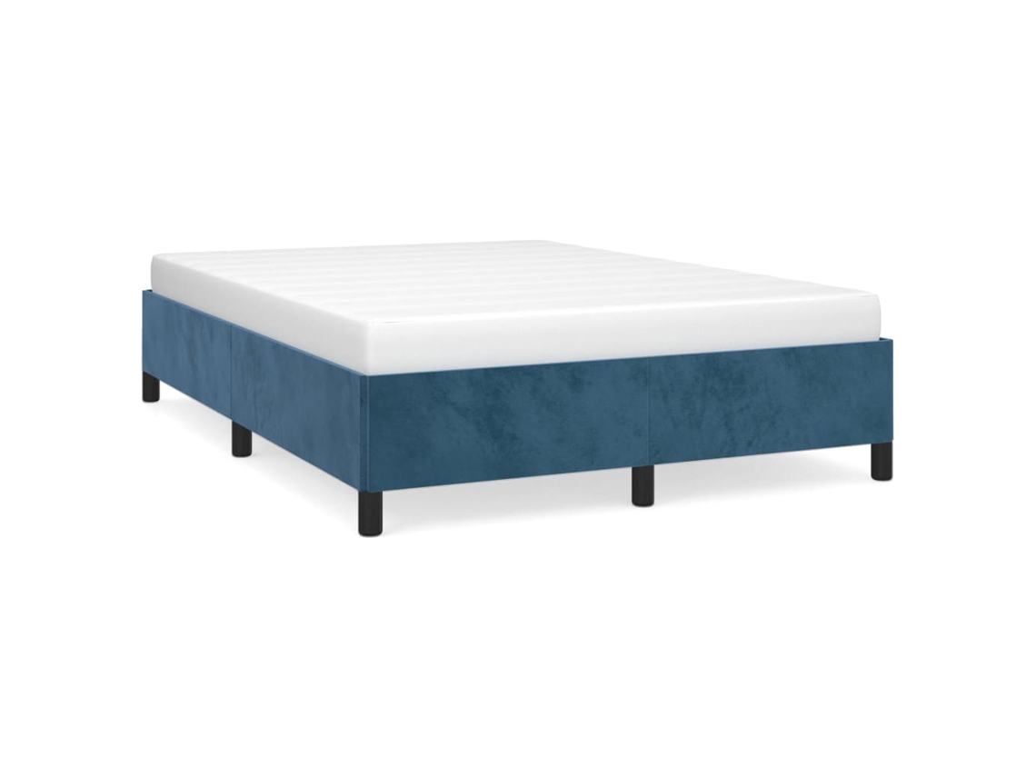 Estrutura de Cama Veludo Azul Escuro MAISON EXCLUSIVE (140x190 cm)