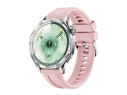 Bracelete Para Huawei Watch Gt 6 (46mm) - Silicone - Fivela Prateada De Liberação Rápida Rosa