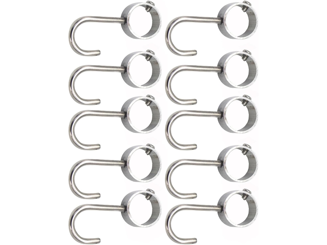 Conjunto De 10 Ganchos Tubulares De Aço Inoxidável, Resistentes À Corrosão E Ferrugem.