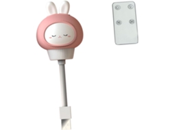 Luminária Usb Compacta Em Formato De Coelho Rosa, Feita Abs Com
