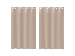 Conjunto 2 Cortinas Opacas Vidaxl Castanho-acinzentado Poliéster (175 X 140 Cm)