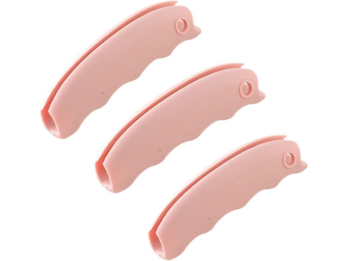 Conjunto De 3 Suportes De Silicone Para Alças De Sacolas Plásticas Aquaforge (rosa)