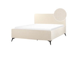 Cama Beliani Valognes De Pana Beige 172x220x110