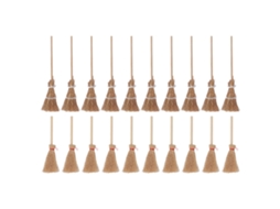 20pcs mini vassoura de bruxa bambu 14cm 10cm palha artesanal halloween cosplay festa escolar | S/MARCA