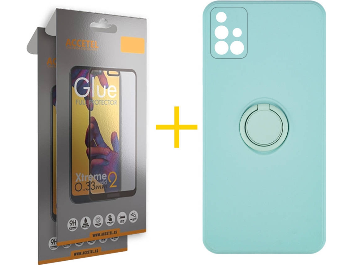 Capa + 2 Películas para Samsung Galaxy A71 ACCETEL Verde Água