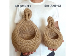 Cestos De Parede Para Legumes E Frutas Penduráveis Em Juta Ecológica Estilo Boho Artesanais