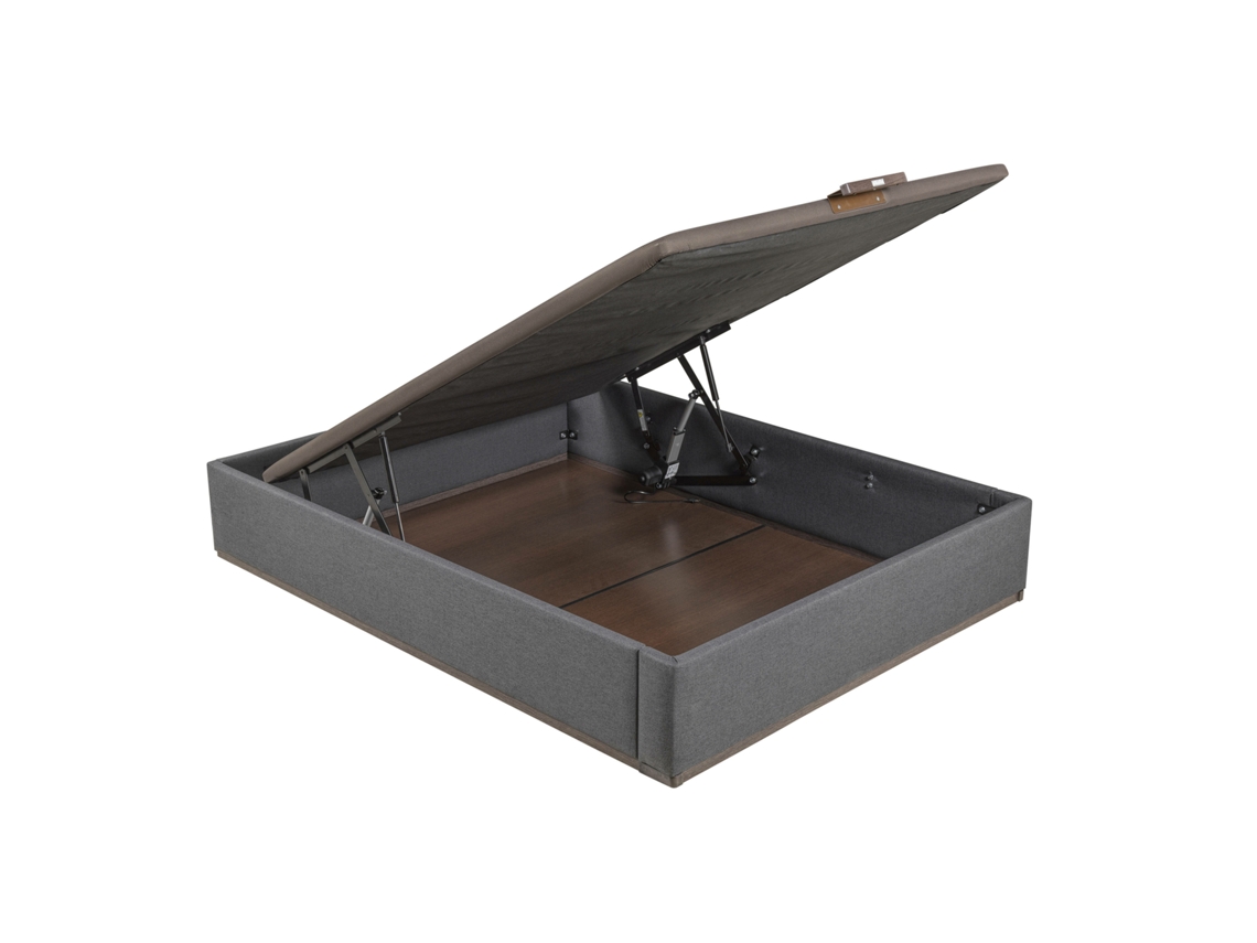 Sommier com Arrumação Elétrica PIKOLIN Design Estofado - 140x190cm (33 Cm de Altura - Piombo)