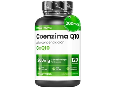 Coenzima Q10 200mg 120 Cápsulas Coq10 Pura, Alta Dosagem Antioxidante Para Saúde Cardiovascular, Energia E Desempenho Atlético Vitastrong