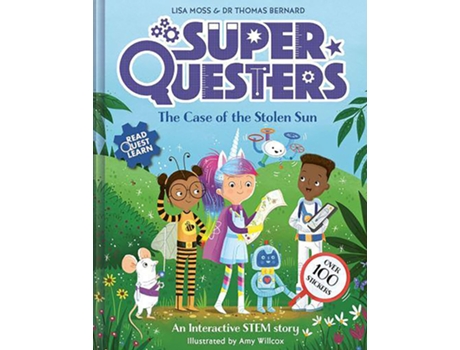 Livro SuperQuesters The Case of the Stolen Sun de Lisa Moss e Dr Thomas Bernard (Inglês)
