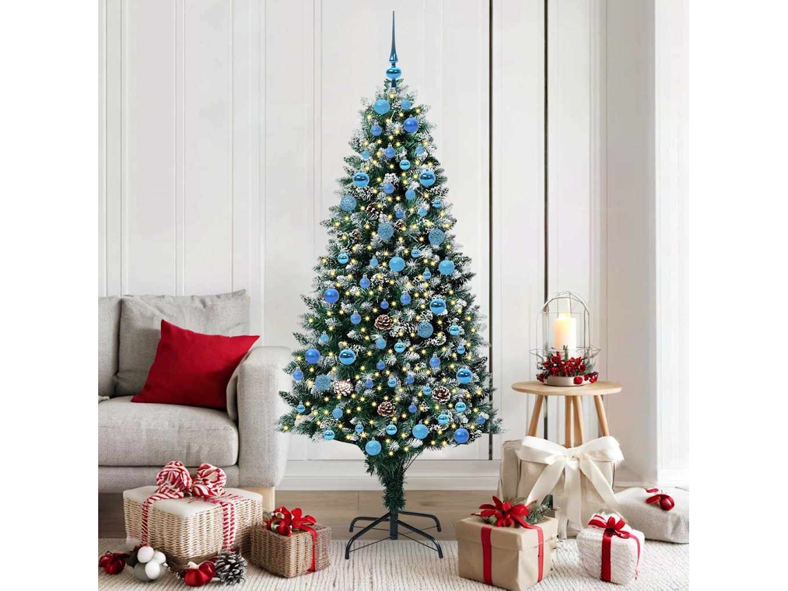 Vidaxl Árvore De Natal Artificial Verde 180 Cm Pvc, Aço E Plástico