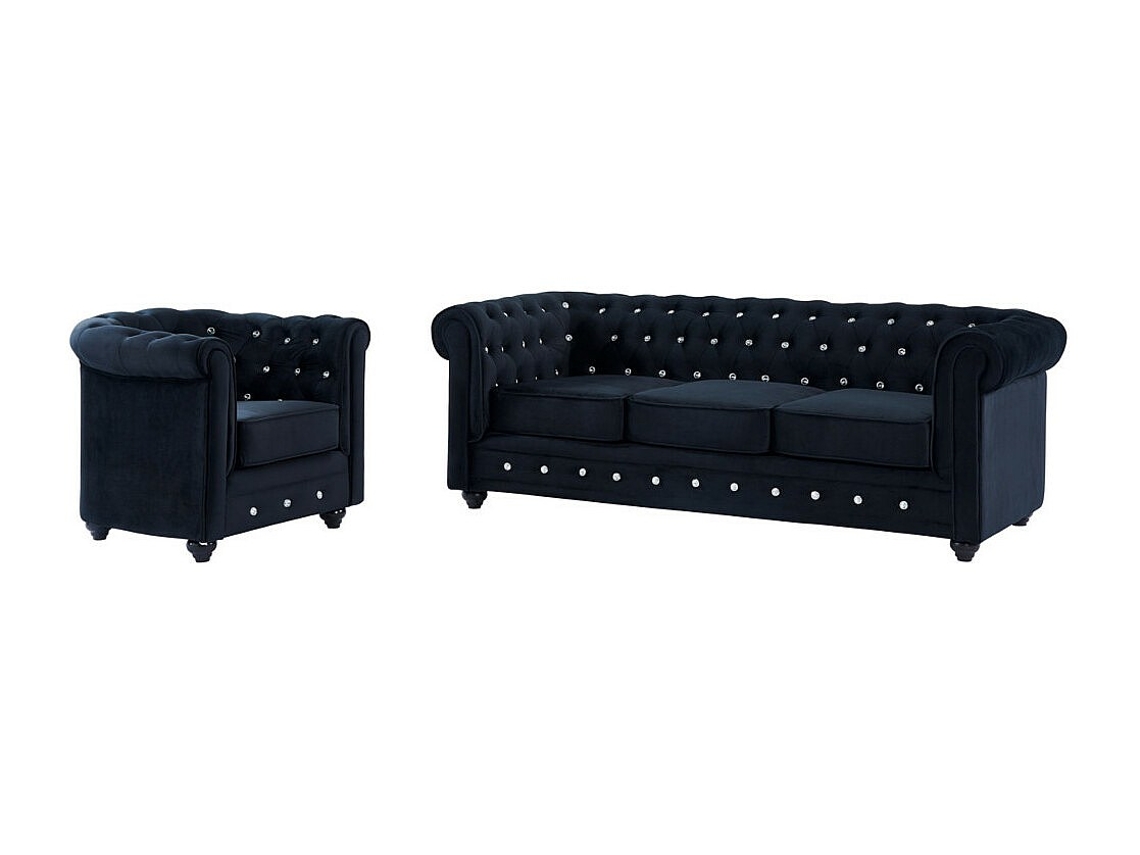Conjunto Sofá E Poltrona Chesterfield