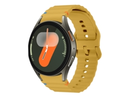 Bracelete para Samsung Galaxy Watch 7 Silicone Costurado com Padrão de Onda Amarelo XIAOMOYU (40mm/44mm)