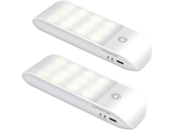 Luz Noturna Led Automática, 12 Leds Recarregáveis​​ Via Usb, Com Sensor De Movimento E Faixa Magnética, 3 Modos(automático/ligado/desligado)