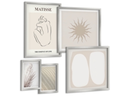 Conjunto De Pinturas Estilo Boho Formas Minimalistas Espelharte (5 Peças)