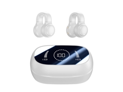 Fone de Ouvido Bluetooth de Condução Óssea JIAPEI para Corrida e Fitness (branco)