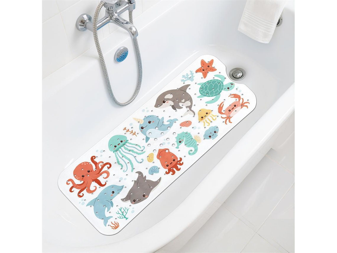 Tapete de Banho Antiderrapante Chuveiro Banheira para Bebês HENTEN HOME 100x40 Cm