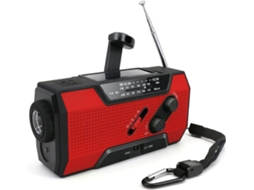 RÁDIO DE EMERGÊNCIA AQUAFORGE com lanterna, manivela, energia solar de 10000mah, FM/AM, previsão do tempo, alarme SOS, USB c