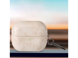 Lurelia Capa Protetora Para Samsung Galaxy Buds3/pro Em Pc E Couro Antiqueda Branco