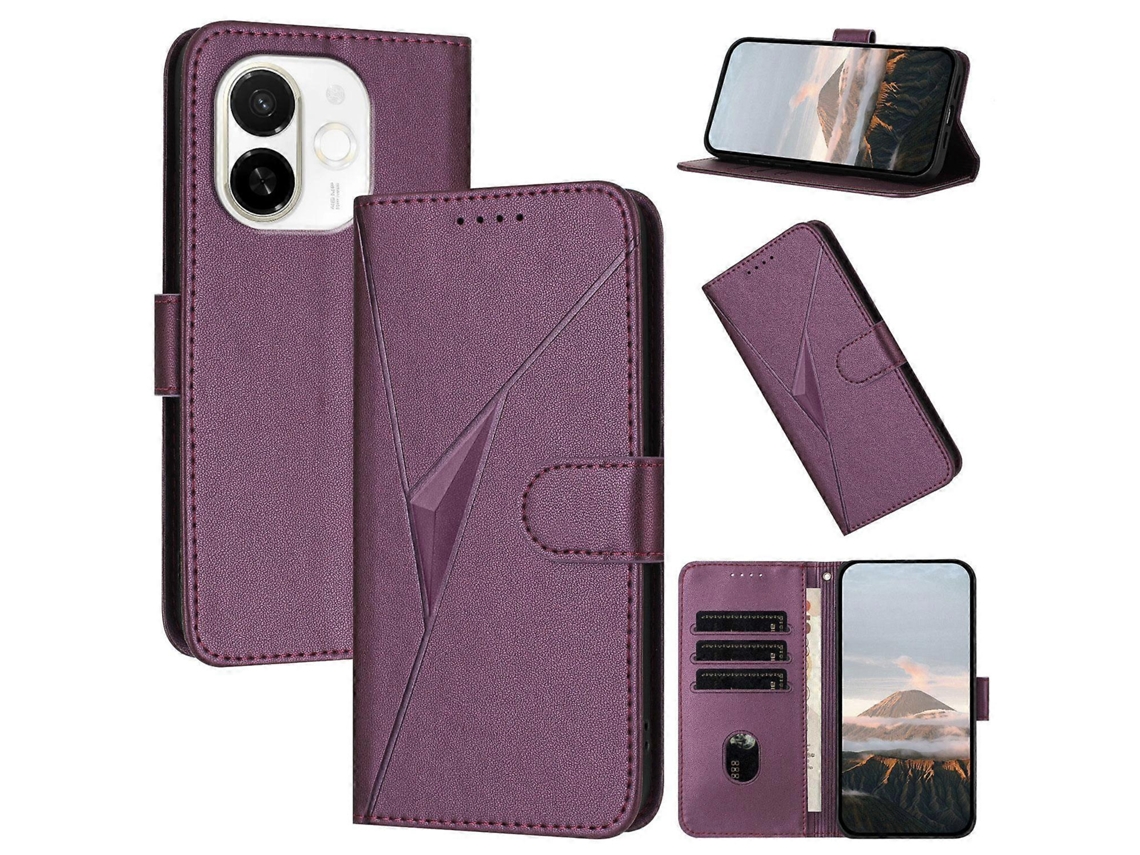 Capa De Couro Com Fecho De Fivela Triangular Para Tecno Spark 30c 5g / Pop 9 5g
