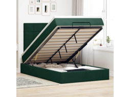 Vidaxl Estrutura De Cama Otomana Com Colchões Verde Escuro Veludo