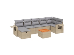 Garden Sofa Set, Garden Sofa Sets Vidaxl Bege Rattan / Vime (n/a)