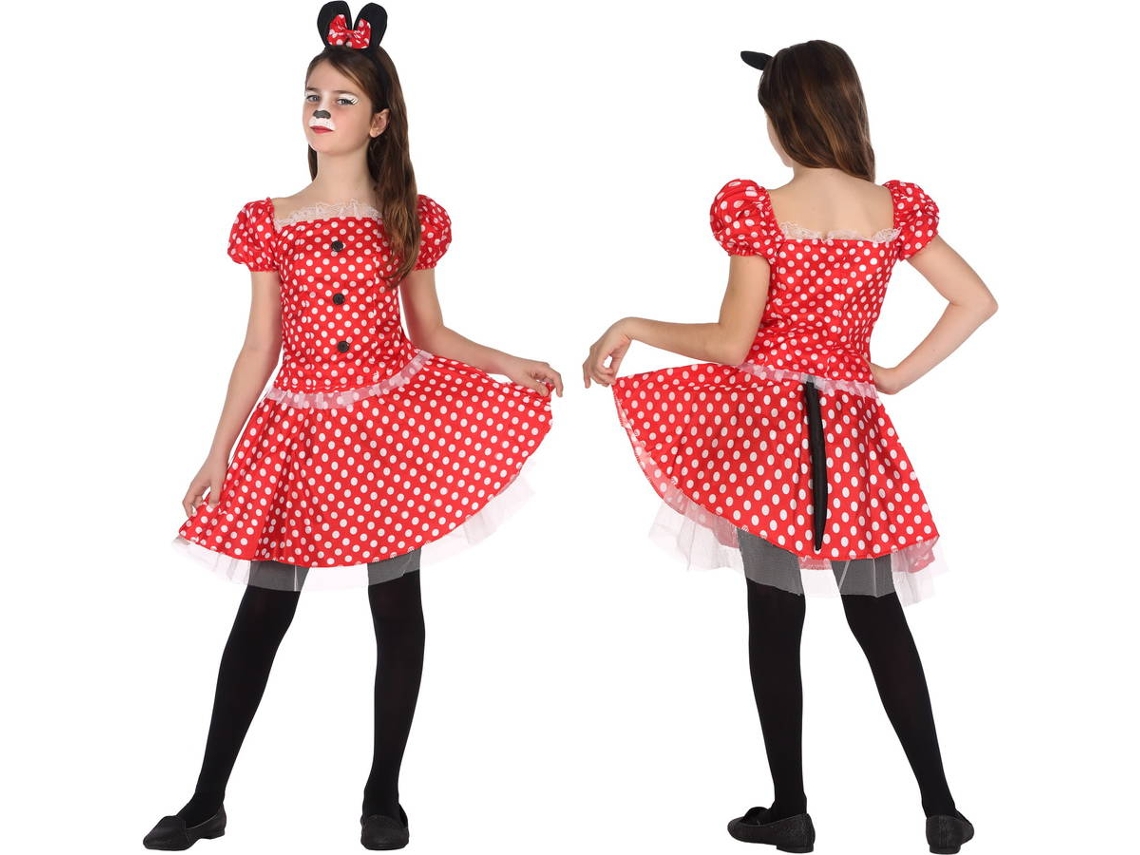 Fato de Menina DISFRAZZES Minnie Com Vestido Às Bolas (Tam: 3 a 4 anos)