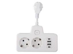 Laxiscreed Conversor De Tomada Para Europa Com Desligamento Automático 3250w, 2 Usb-a E 2 Usb-c