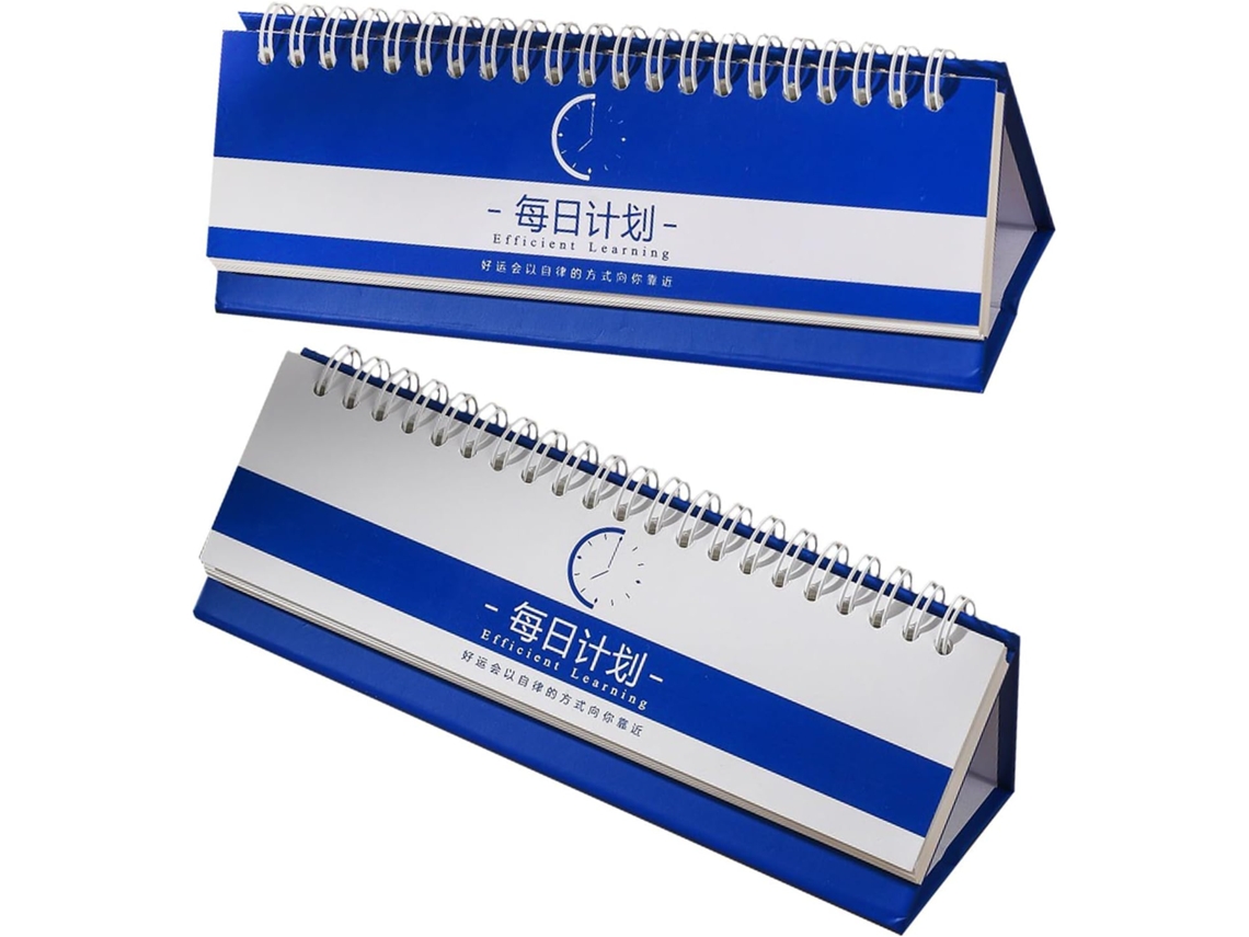 Carnet De Planification Quotidienne 2pcs Em Papel E Metal, Agenda Esthétique Retangular Para Estudantes E