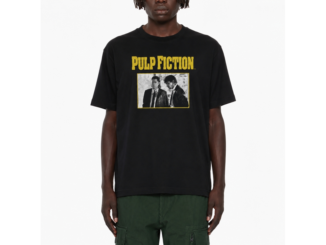 Rockinstone Men's T-shirt Pulp Fiction Scenes Graphic Print Tee Black Size:xl