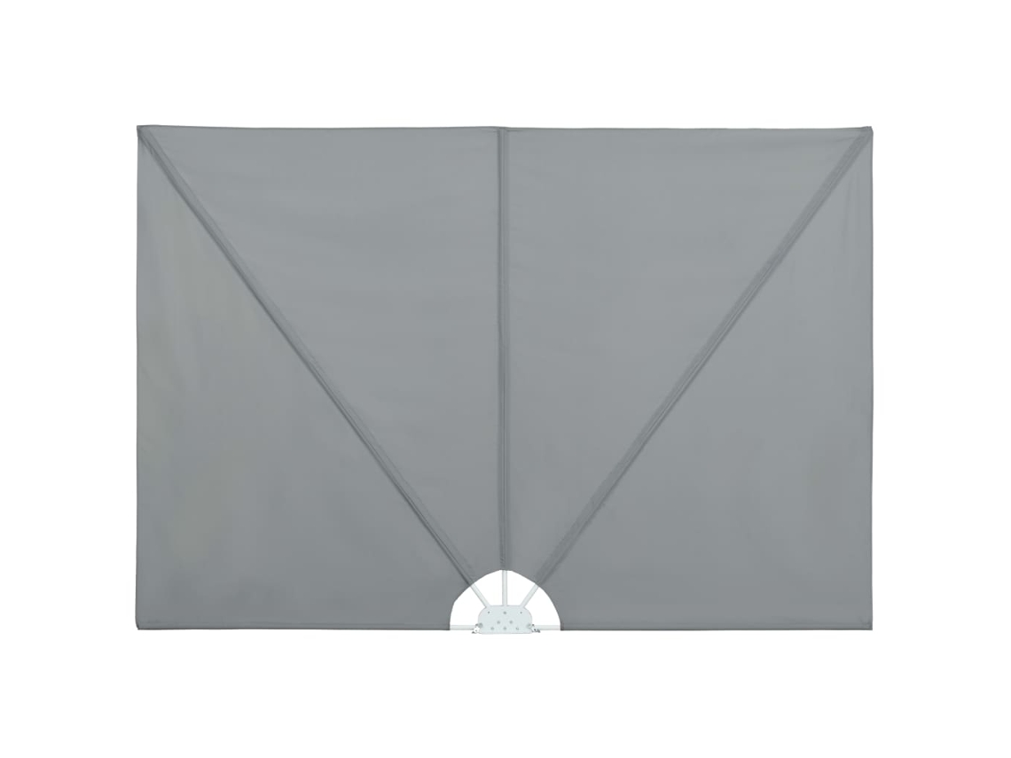 vidaXL Toldo lateral dobrável para terraço 240x160 cm cinzento