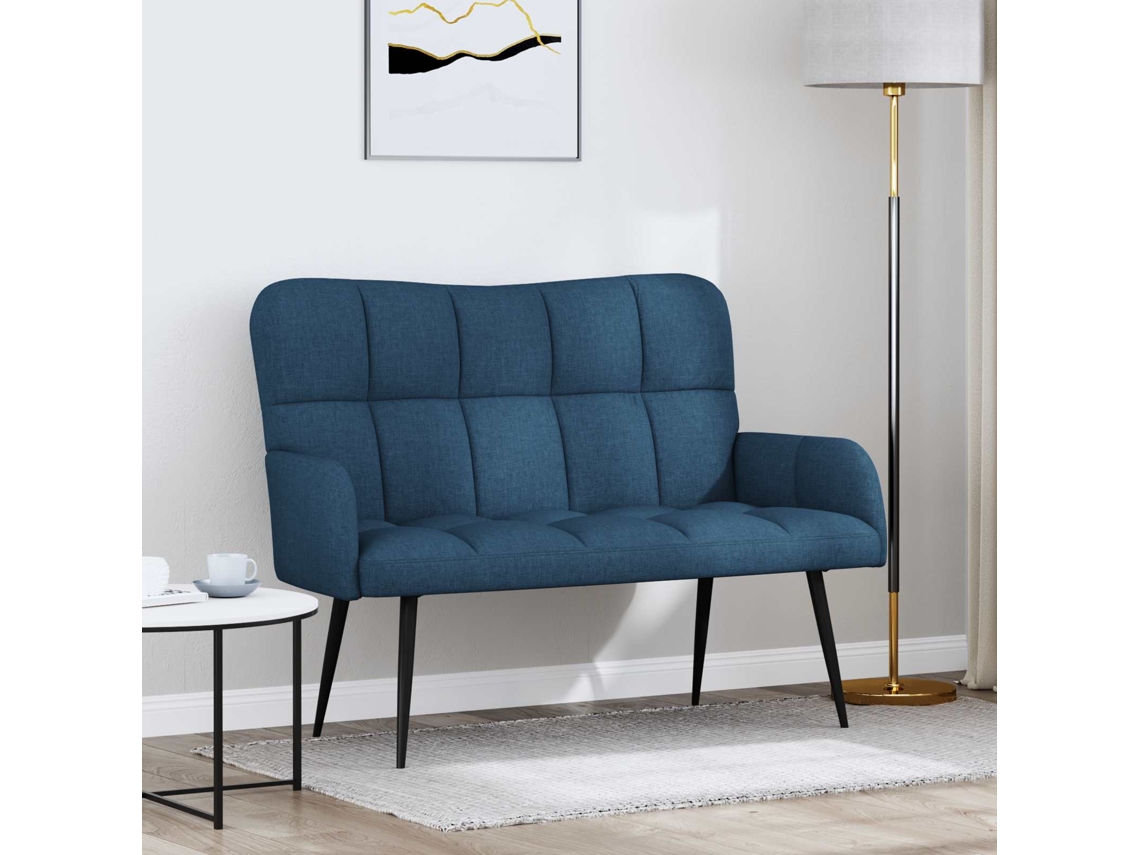 Vidaxl Sofá Para 2 Pessoas Azul 115 X 61 X 87 Cm Tecido