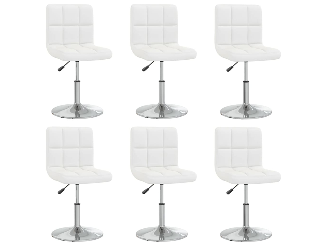 Vidaxl Cadeiras De Jantar 6 Pcs Couro Artificial Branco