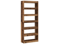 Conjunto 1 Gabinete De Livros Vidaxl Castanho Derivados De Madeira (80 X 30 X 198 Cm)