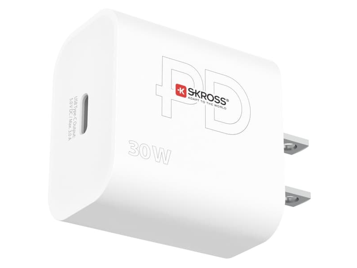 Carregador De Viagem Eua/japão Etc. Usb, C Pd 30w Sem Aterramento