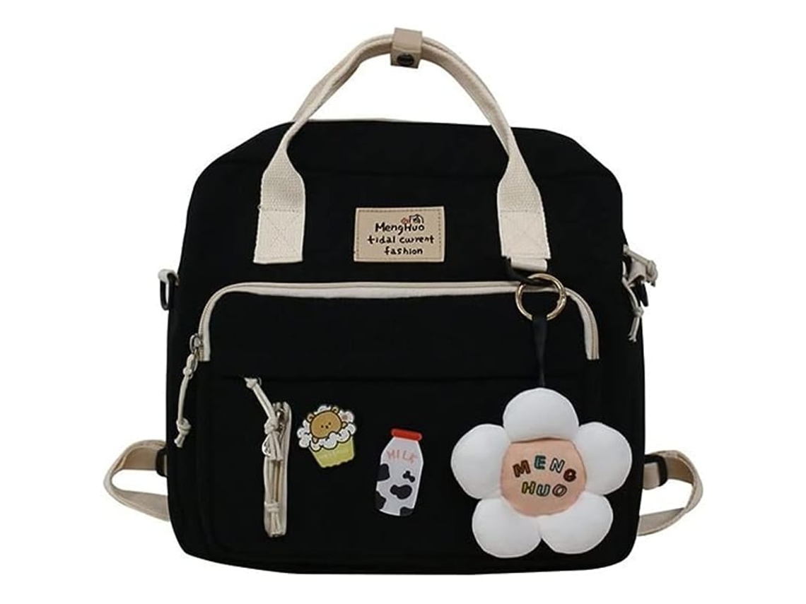 Mochila Kawaii Com Pingentes De Flores Acessórios Mochila Estética Fofa Para Mulheres Mochila Para Notebook