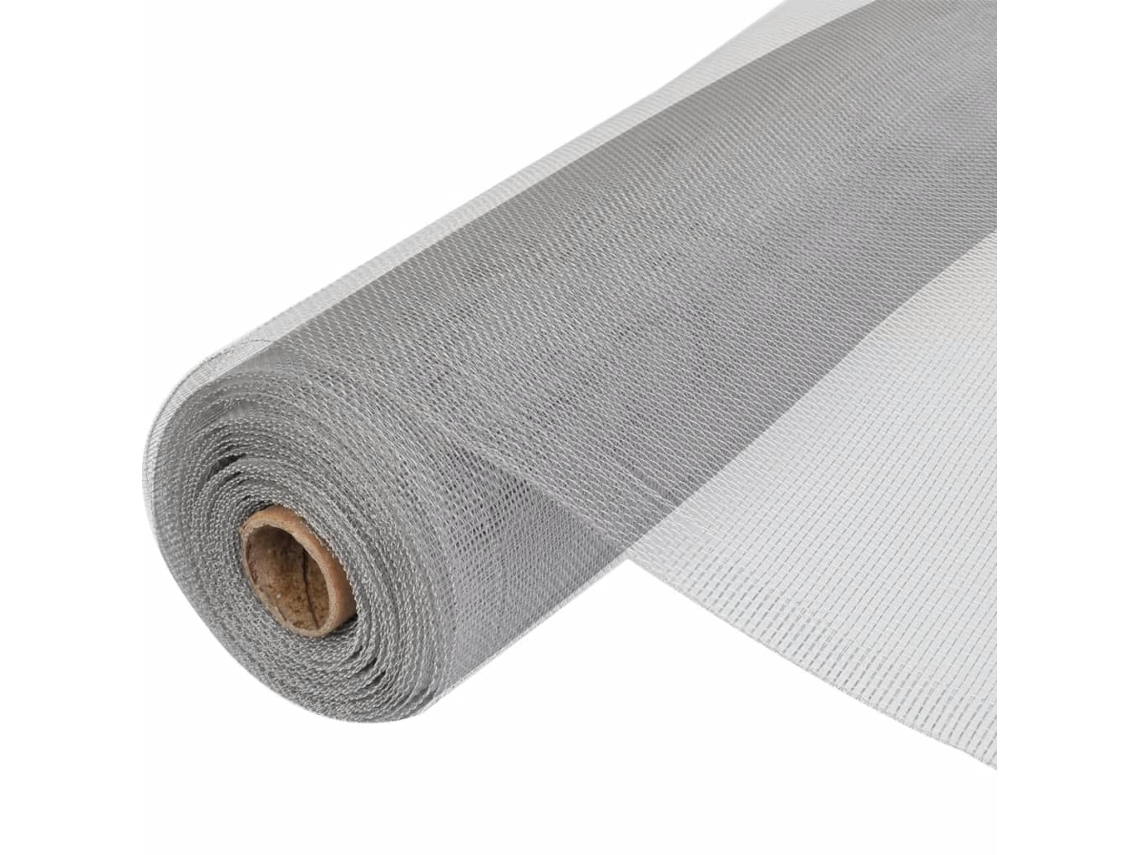 vidaXL Rede mosquiteira em alumínio 100x1000 cm prateado