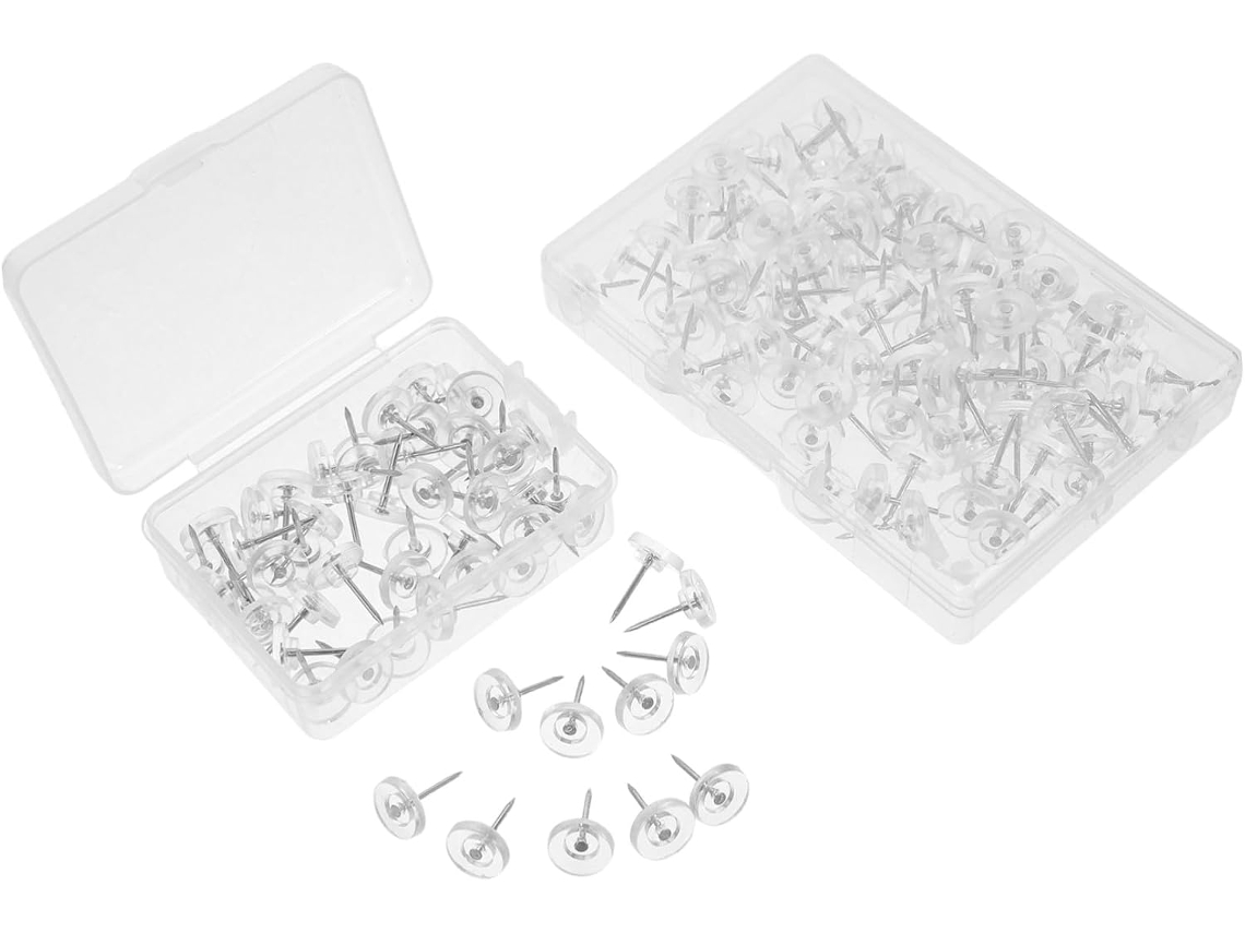 Conjunto de 150 alfinetes criativos transparentes com cabeças redondas para artesanato e uso fora da mesa, ideais para