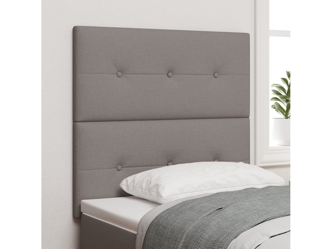 Cabeceira Botão Almofadada Taupe 100 Cm Tecido Lovely Home