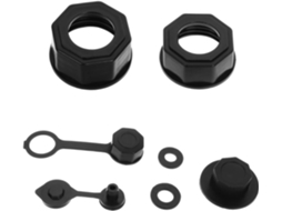 Kit de substituição com encaixe hexagonal roscado em ferro e plástico.
