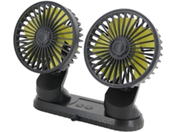Ventilador Portátil Usb Para Carro Com Duas Cabeças E Ângulos Ajustáveis