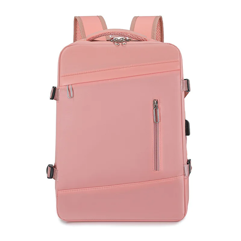 (w26-rosa) Mochila De Viagem Unissex Expansível, Bolsa Multifuncional Para Laptop Com Interface Usb
