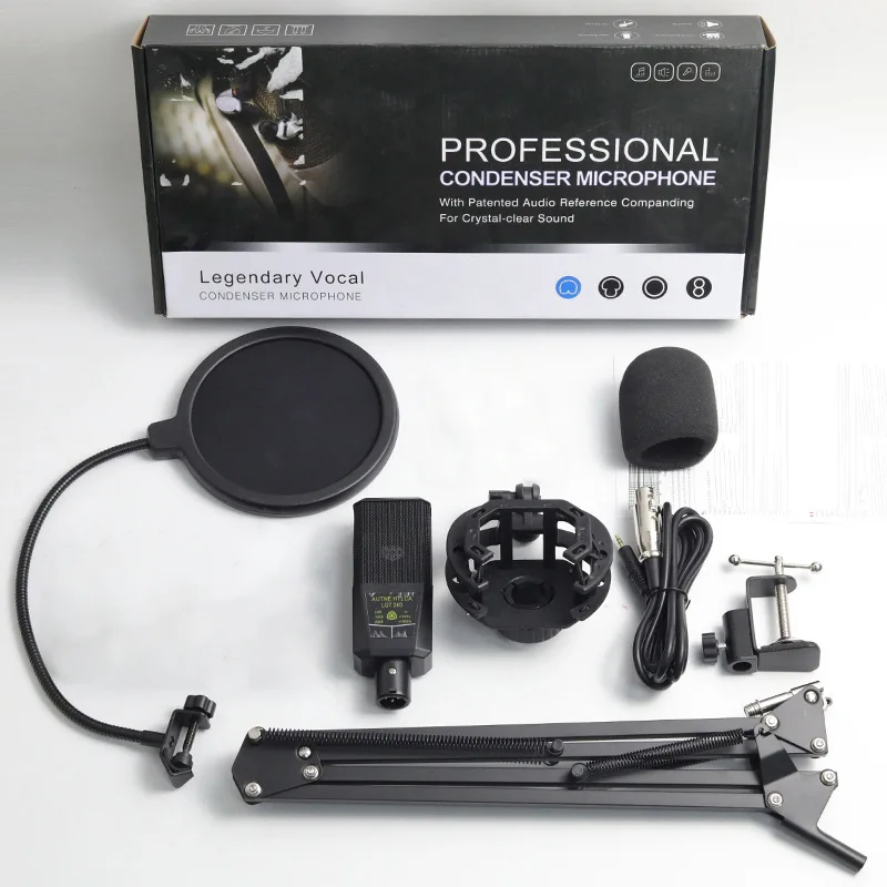 Microfone Condensador Quadrado de Diafragma Grande, Adequado para Karaokê, Etc. MDUG