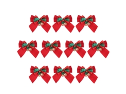 Pack De 10 Laços De Natal Laxiscreed Com Sinos, Borboleta Xadrez E Folhas Verdes Para Decoração Festiva