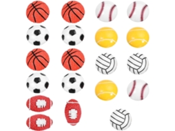 Totority Tachinhas Decorativas Redondas de Resina e Metal, Com Design Esportivo, 20 Unidades para Quadros E Paredes Em