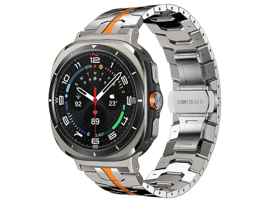 Pulseira De Liga De Titânio Com Fecho Borboleta Para Samsung Galaxy Watch Ultra 47mm